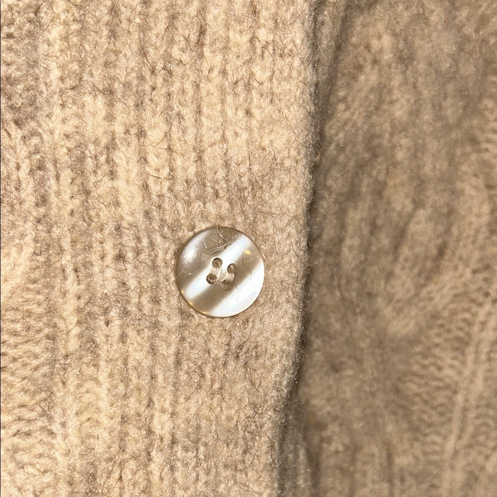 Zara Beige Cable Knit Cardigan girls 10/12 - Picture 3 of 3